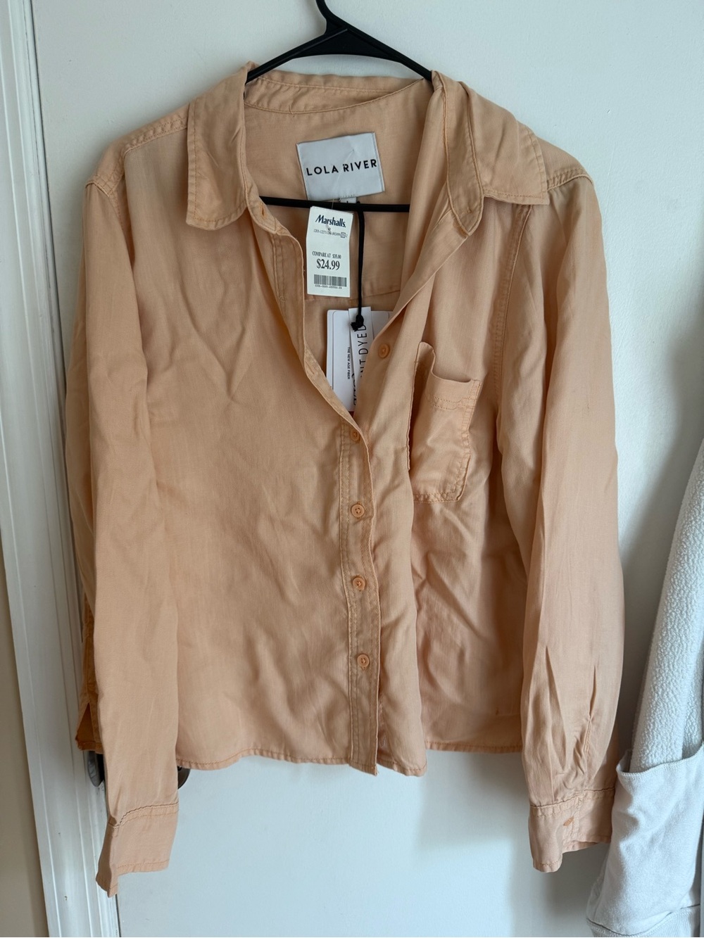 Lola River Women's Peach Button-Down Blouse